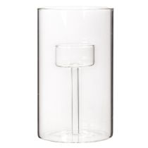 kohteita Lasinen kynttilänjalka pylväskynttilöille, sisäkkeellä, 15 cm, 2 kpl