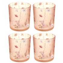 kohteita Elegantti kynttilänjalka, jossa herkkä kukkakuvio harmoniseen huoneen sisustukseen, 8 cm, 4 kpl