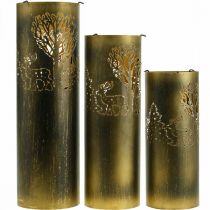 kohteita Vintage kynttilänjalka metallipeura 30/38.5/45cm 3 kpl setti