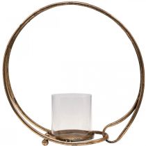 kohteita Lyhty metallinen kynttilänjalka kultainen lasi Ø33cm