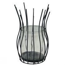 kohteita Lyhty lasi metalli koristeellinen musta pikari Ø17cm K27cm