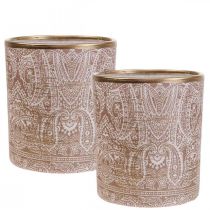 Lyhty Lasi Tea Light Teline Paisley Pattern Ø8cm K9cm 2kpl