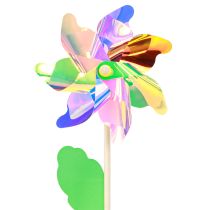 kohteita Pinwheel Flower with Leaf Windmill Iriscent Colors Ø24cm 2kpl