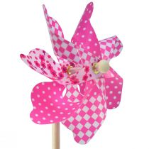 kohteita Pinwheel Pinwheel Keltainen Vihreä Tuulimyllyparvekkeen koristelu Ø15cm 3kpl