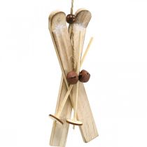 Winter Deco suksi Joulukuusen koristelu suksipari puuta H17cm 4kpl