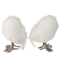 kohteita Talvikoristeiset pöllönhahmot seisovaan käyttöön, valkoiset, 15 cm, 2 kpl