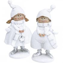 kohteita Talvi lasten figuurit Joulun talvikoristeita H17cm 2 kpl setti
