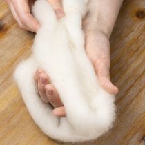 kohteita Villanyöri, valkoinen villanauha, 2m, koristevillaa askarteluun ja paketointiin