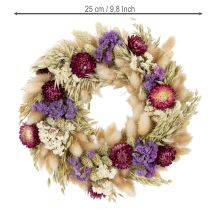 kohteita Kuivakukkaseppele, juhlava pöytäkoriste erityistilaisuuksiin ja vuodenaikoihin, 25 cm