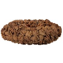 kohteita Pyöreä käpyruukku istutusastiaksi, 38 cm; pyöreä käpyruukku, luonnonruskea, tehty kävyistä, 38 cm x 14 cm