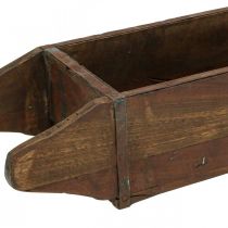 Vintage puinen laatikko istutuskone tiilen muotoinen puu 42×14,5cm
