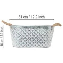 kohteita Suuri soikea sinkkikulho, 31 cm x 20 cm, korkeus 15 cm