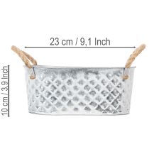 kohteita Sinkkikulho, soikea, 23 cm x 12 cm, korkeus 10,5 cm