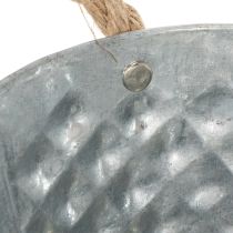 kohteita Soikea sinkkikulho köysikahvoilla, 27 cm x 17,5 cm, korkeus 12 cm