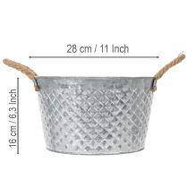 kohteita Pyöreä sinkkikulho köysikahvoilla Ø28cm K16cm