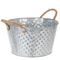 kohteita Pyöreä sinkkikulho köysikahvoilla Ø28cm K16cm