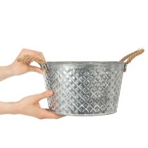 kohteita Pyöreä sinkkikulho köysikahvoilla Ø28cm K16cm