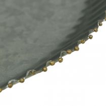 Koristelautanen sinkkilevy metallilevy antrasiittikulta Ø24cm