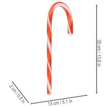 kohteita Keinotekoinen karkkikeppikoriste, punainen ja valkoinen, 35 cm, 3 kpl