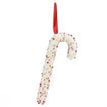 kohteita Jouluinen roikkuva karkkikeppikoriste, valkoinen, värikäs, 20 cm, 6 kpl:n setti
