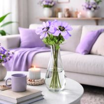 kohteita Keinotekoiset anemone-kukat, lila, 34 cm pitkä, 4 kpl