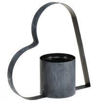 kohteita Antiikkiharmaa metallipidike sydämen muotoisella lasisäiliöllä - 30 cm koriste romanttiseen tunnelmaan 2 kpl