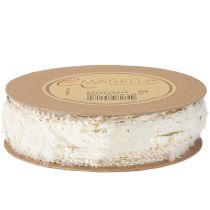 kohteita Koristenauha turkisvärillä, kermanvärinen tekoturkis 25mm 15m