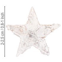 kohteita Koivutähdet mini 2cm - 2.5cm valkoiseksi kalkittu 150 kpl