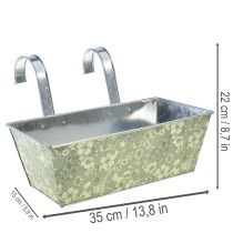 kohteita Kukkalaatikko kannattimella, parveke, metalli, 35x15cm, korkeus 13cm