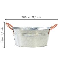 kohteita Pyöreä kukkakulho kahvoilla, metallikulho, Ø21cm, korkeus 9,5cm