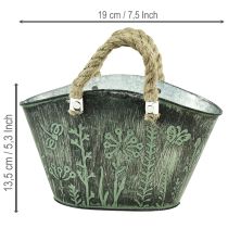 kohteita Kukkaruukku kahvoilla, pussi, metalli, juutti, 19 × 13,5 × 13,5 cm