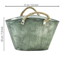 kohteita Kukkaruukku juuttikahvoilla, metallinen käsilaukku, 31 × 20 × 17 cm