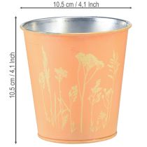 kohteita Metallinen kukkaruukku, persikkakuvio, istutusastia, Ø10,5cm, korkeus 10,5cm