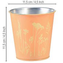kohteita Metallinen kukkaruukku, istutusastia, persikankeltainen, Ø11,5cm, korkeus 11,5cm