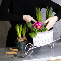 kohteita Kukkaruukku kottikärryt tyylikkäällä laventelinvärillä 46cm