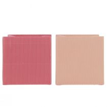 kohteita Kukkakassi kukkalaukku pinkki lohi 12cmx12cm 6 kpl