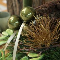 kohteita Lasiset joulukuusenpallot, kiiltävät, oliivinvihreät ja hopeanharmaat, 5 cm, 24 kpl