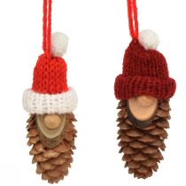 kohteita Joulukuusikoristeet tonttukäpy gnome punainen 9cm 12kpl