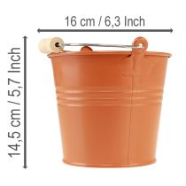 kohteita Koristeellinen metallinen ämpäri/istutusastia, oranssinruskea, Ø16cm, K14.5cm, 1.6L