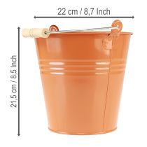 kohteita Koristeellinen metallinen ämpäri/istutusastia, oranssinruskea, Ø22cm, K21.5cm, 6L