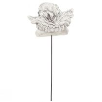 kohteita Koristeenkeli kepillä koristeellinen hautakoristeet harmaa valkoinen K6,5cm 3 kpl