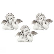 kohteita Koristeellinen enkelihahmo polyresin hautakoristeet harmaa valkoinen K6cm 3 kpl