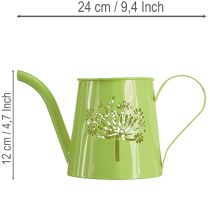 kohteita Koristeellinen metallinen kastelukannu, voikukkakuvio, vihreä, 12 cm korkea, 2 kpl, koristeellinen maljakko, shabby chic