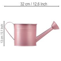 kohteita Koristeellinen kastelukannu, pinkki metallinen istutusastia, Ø13,5cm, korkeus12,5cm