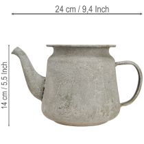 kohteita Koristeellinen metallinen teekannu, vintage-tyyli, harmaa, 24 × 14 × 14 cm, retro shabby chic -tyyli