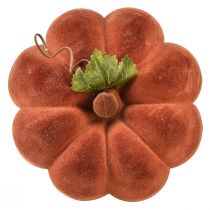 kohteita Koristeellinen kurpitsa flokoitu - syksyinen pöytäkoristelu vahvan punaruskeana 20cm 2kpl