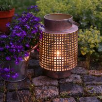 kohteita Koristeellinen lyhtylyhty metallia kahvaruusulla Ø18cm H29cm