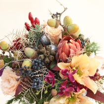 kohteita Koristeelliset tekokukat Protea punaoranssi 34cm 3kpl