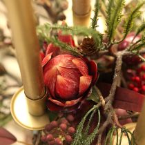 kohteita Koristeelliset tekokukat Protea punaoranssi 34cm 3kpl