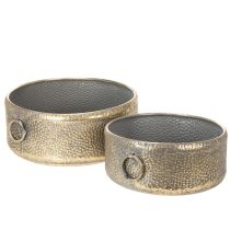 kohteita Koristeellinen kulho, antiikkityylinen, metallinen ruukku, kultainen, Ø37/31cm, 2 kpl setti